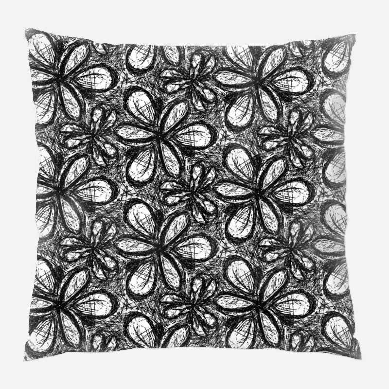 Fabric Floral Microsuede Reversible Throw Pillow