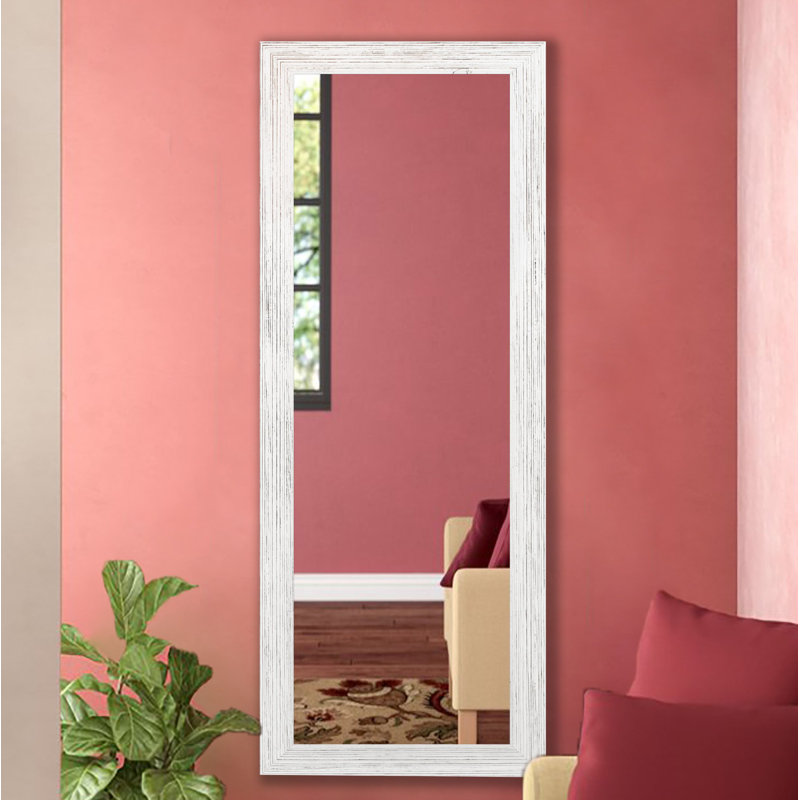 Carlea Wood Flat Mirror, County White, 59" H x 20" W