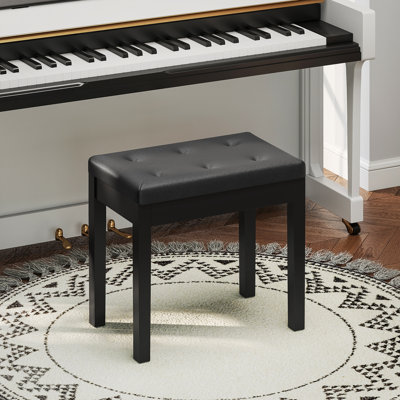Banc de piano avec rangement, banc à clavier, noir
