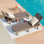 Chaises longues surdimensionnées en résine de 74 po avec dossier réglable à 5 niveaux et porte-gobelet pour piscine, patio, plage, cour (2 pièces)-1664334225-1656848394