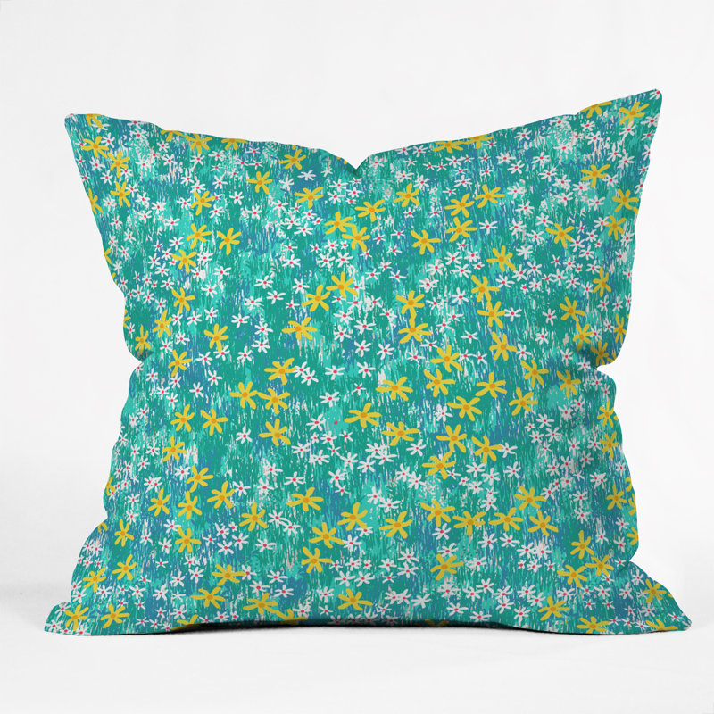 Coussin intérieur/extérieur sauvage marguerites, 18 po x 18 po