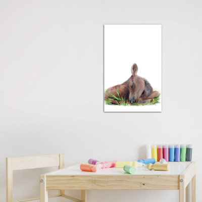 «Woodland Sleeping Moose» par Watercolor Luv - reproduction d'art