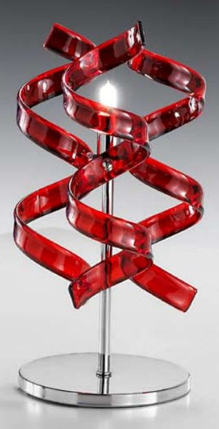 Astro Metal Novelty Lamp, Orange Glass, Chrome