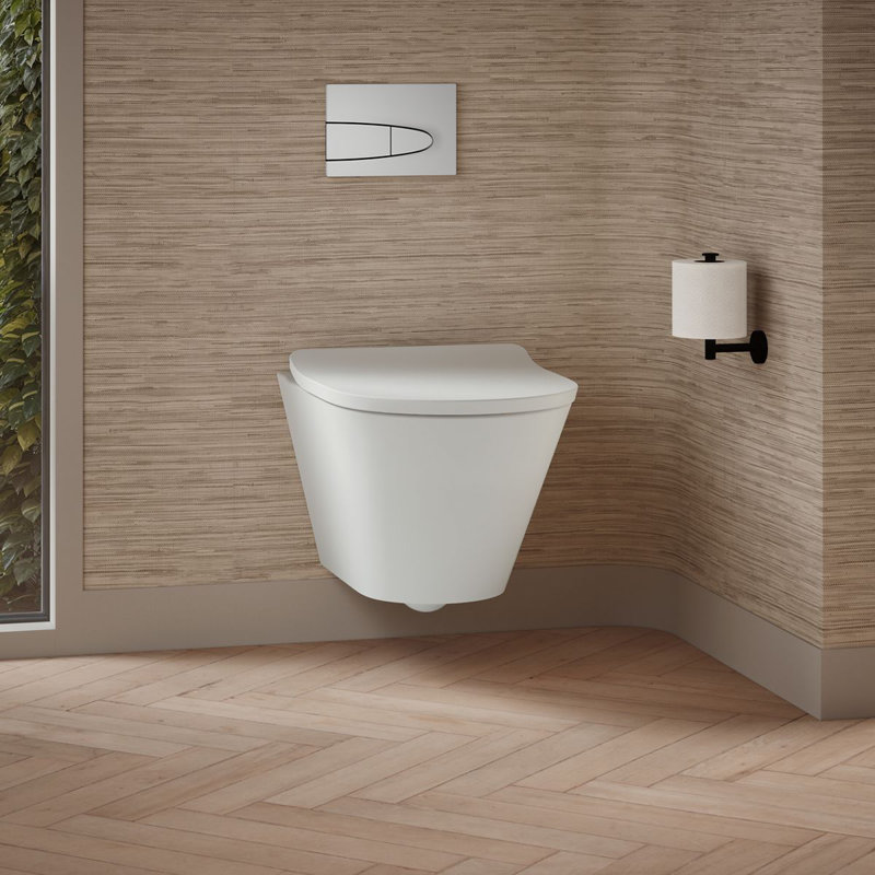 Brazn Wall-Hung Round-Front Toilet Dual-Flush