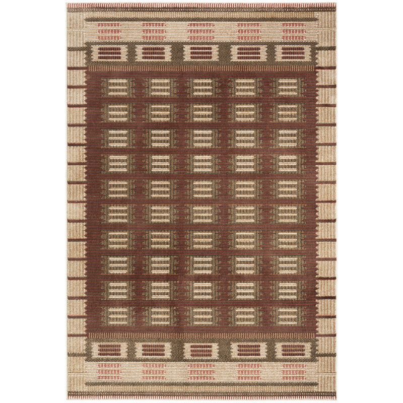 Marilo Rust Modern Indoor Rug, Rectangle 4' x 6'