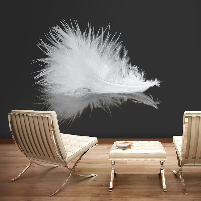 White Feather 2.31m x 300cm Wallpaper, 309 cm L x 400 cm W