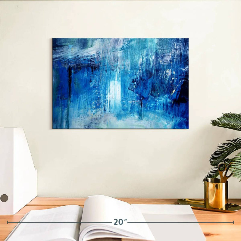Avery Navy Blue Abstract, 8" H x 12" W
