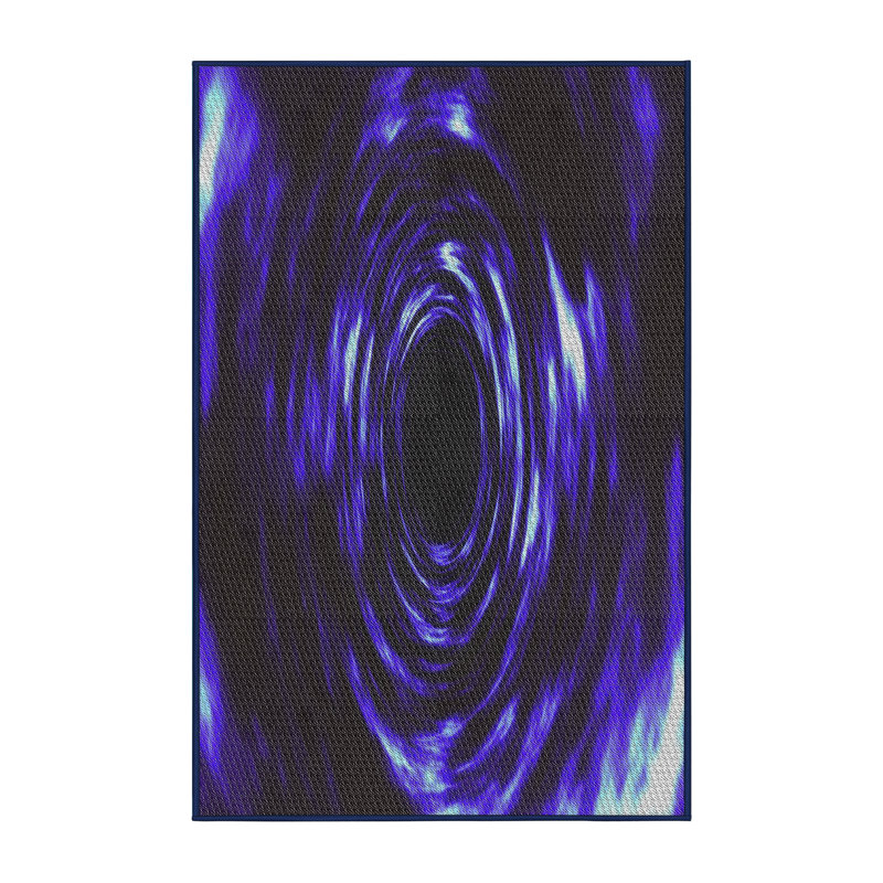 Tapis violet/noir à motifs, Rectangle 2 pi x 4 pi