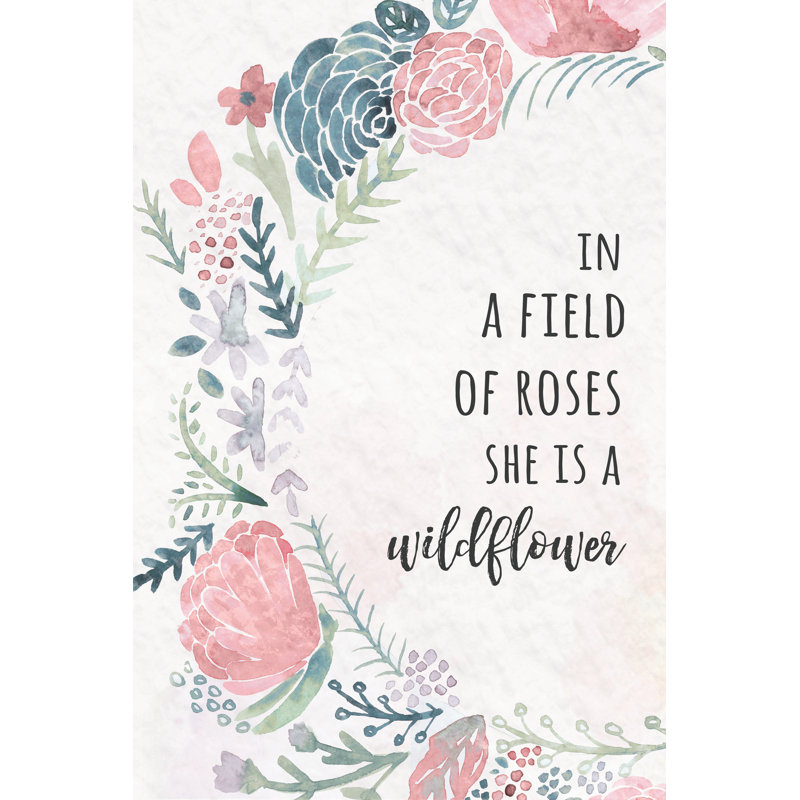 Field of Roses 1 Piece Wrapped Canvas Wall Art, 30cm H x 20cm W x 3.8cm D