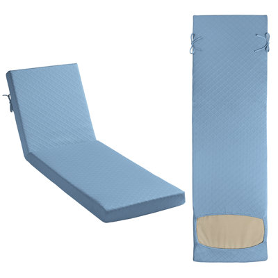 Elastic Chaise Lounge Cushion Cover , Stretch Knit Patio Cushion Slipcover, Fade Resistant, Machine Washable, Indoor/Outdoor Replacement Cover, Fits Multiple Sizes, French Blue