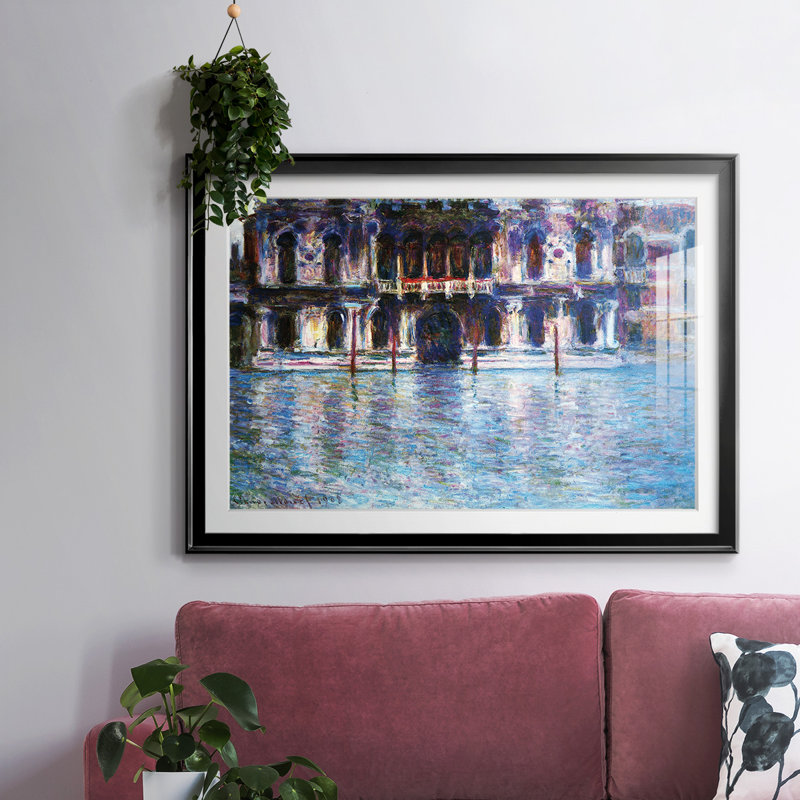 «Palao # 2 encadré sur papier» par Claude Monet, Noir, H 27 po x l 39 po x P 1,5 po
