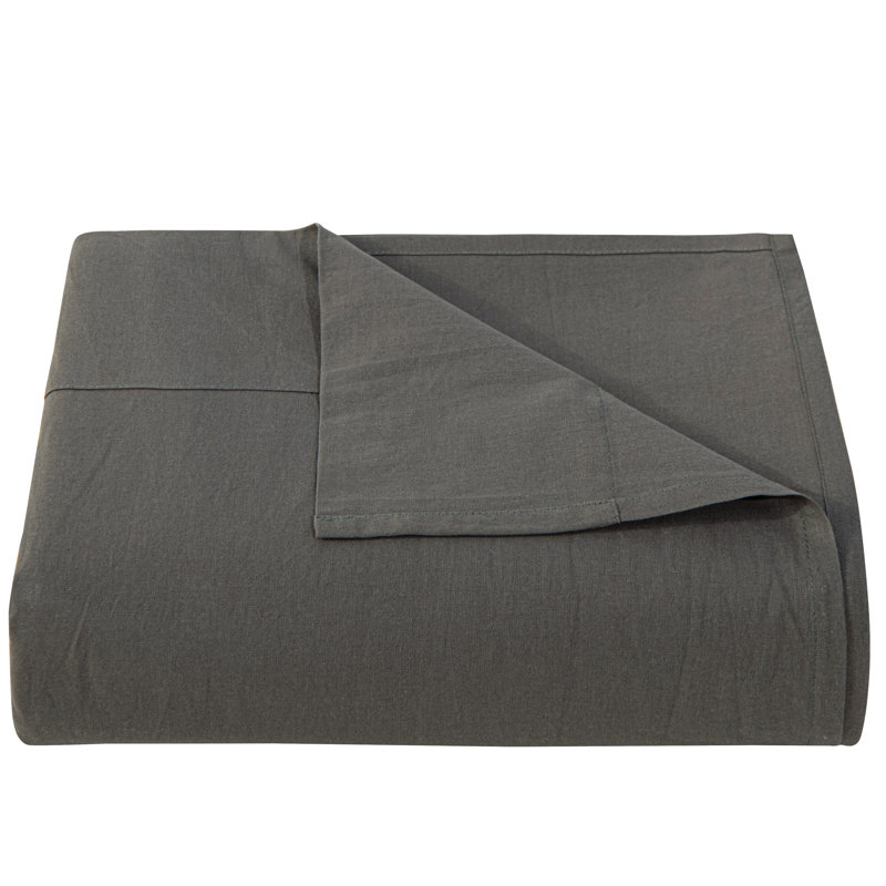 Drap 100% coton, Drap plat de taille très grand, Gris foncé