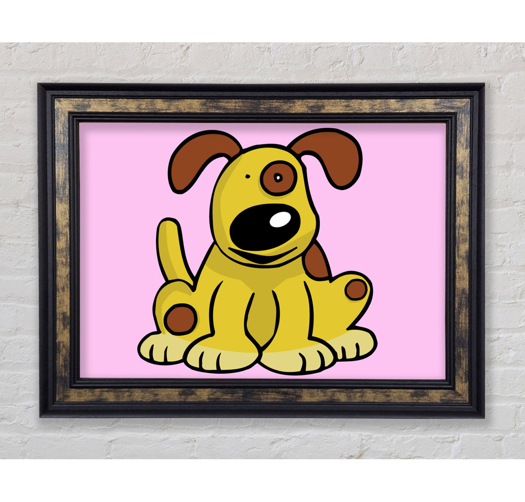 Hund Cartoon Schwanz Flieder - Druck