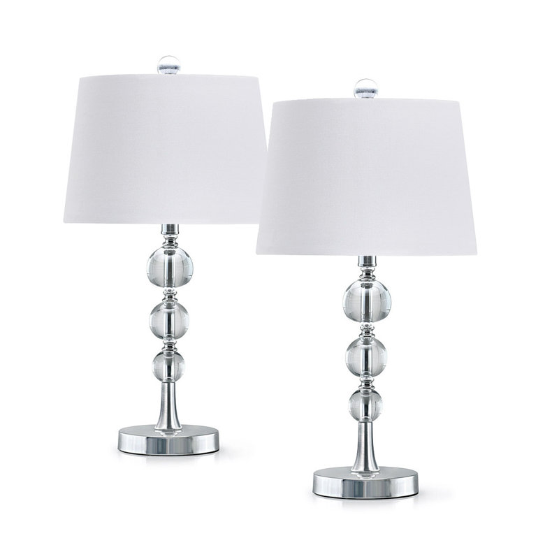 Ensemble de lampes de table chromées 25 po