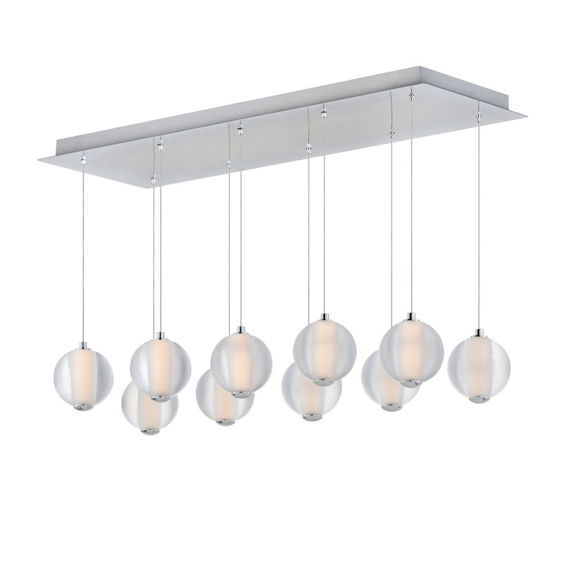 Alicano 10 - Light LED Cluster Pendant, Polished Chrome