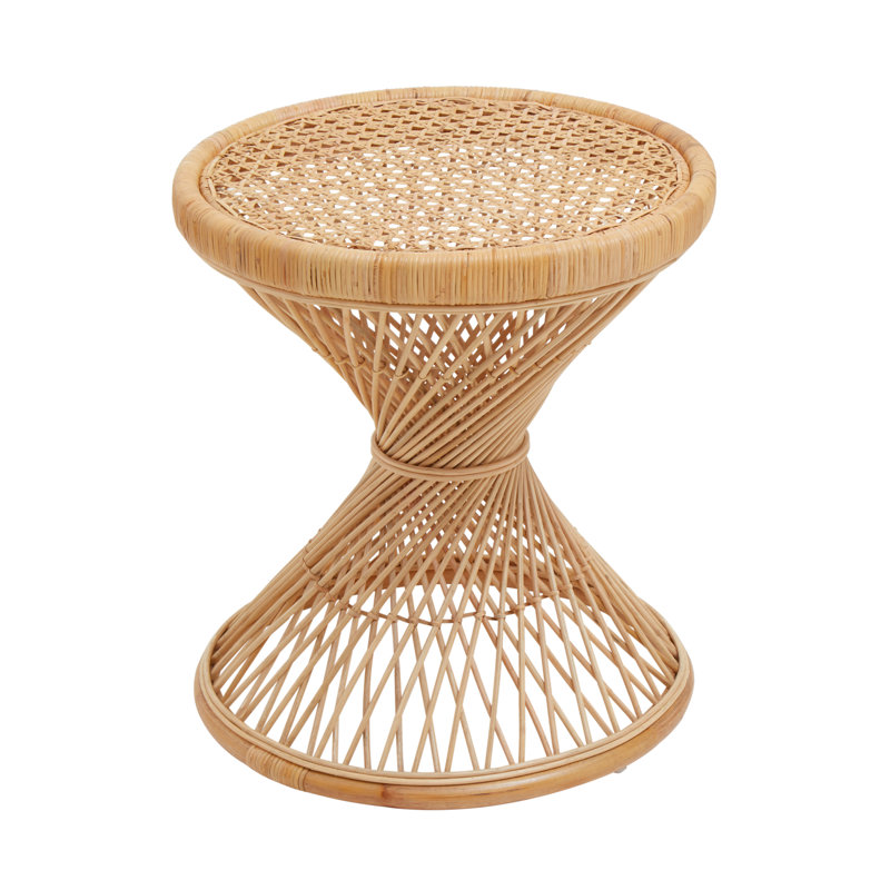 Bourbeau Rattan Accent Stool, Natural