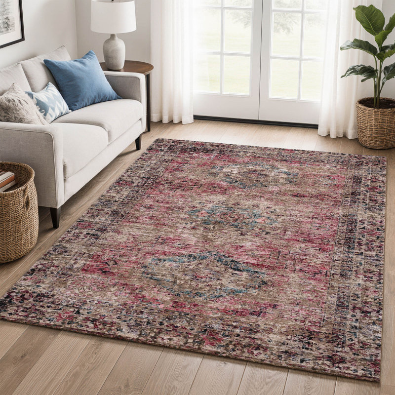 Tapis de qualité supérieure Mayfield Global, Rose, 2 pi 6 po x 3 pi 10 po