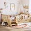 Lit simple en bois compact avec rangement