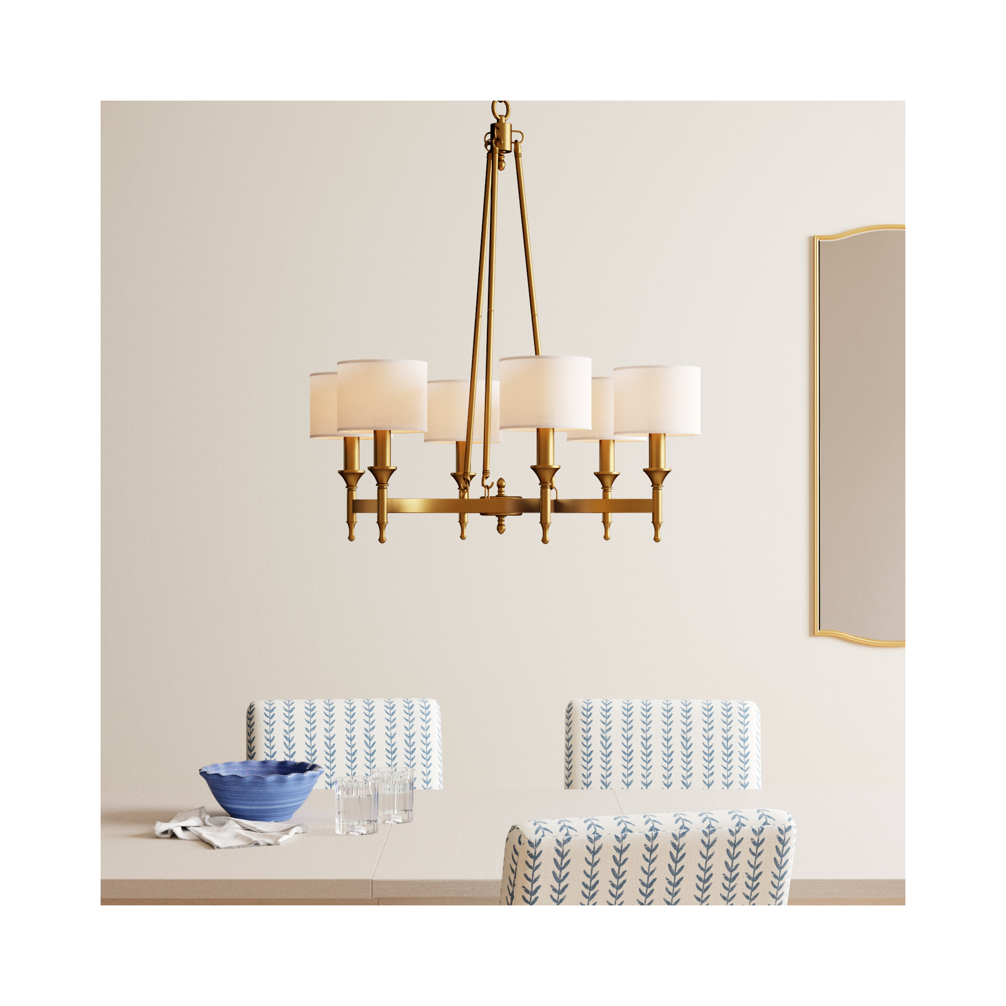 6 - Light Metal Dimmable Chandelier