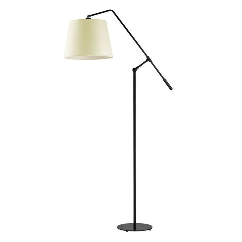 Gazanfer 170cm Arched Floor Lamp, Black, Ecru
