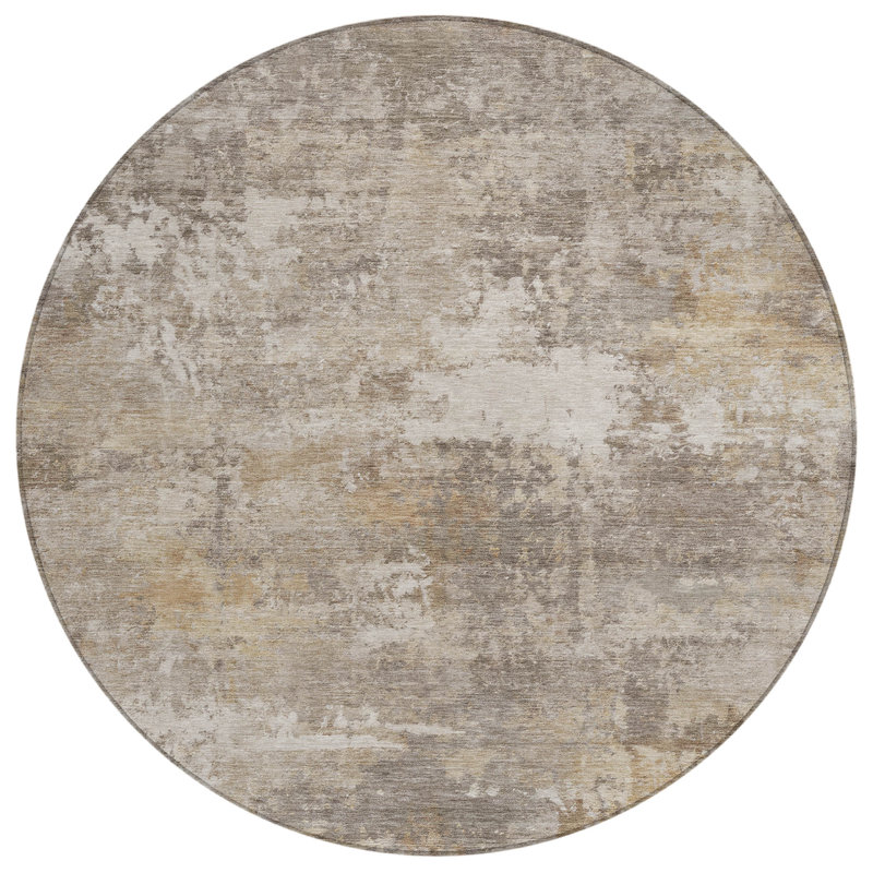 Machine Washable Indoor/Outdoor Wagenen ACN2369 Abstract Rug, Round 8'