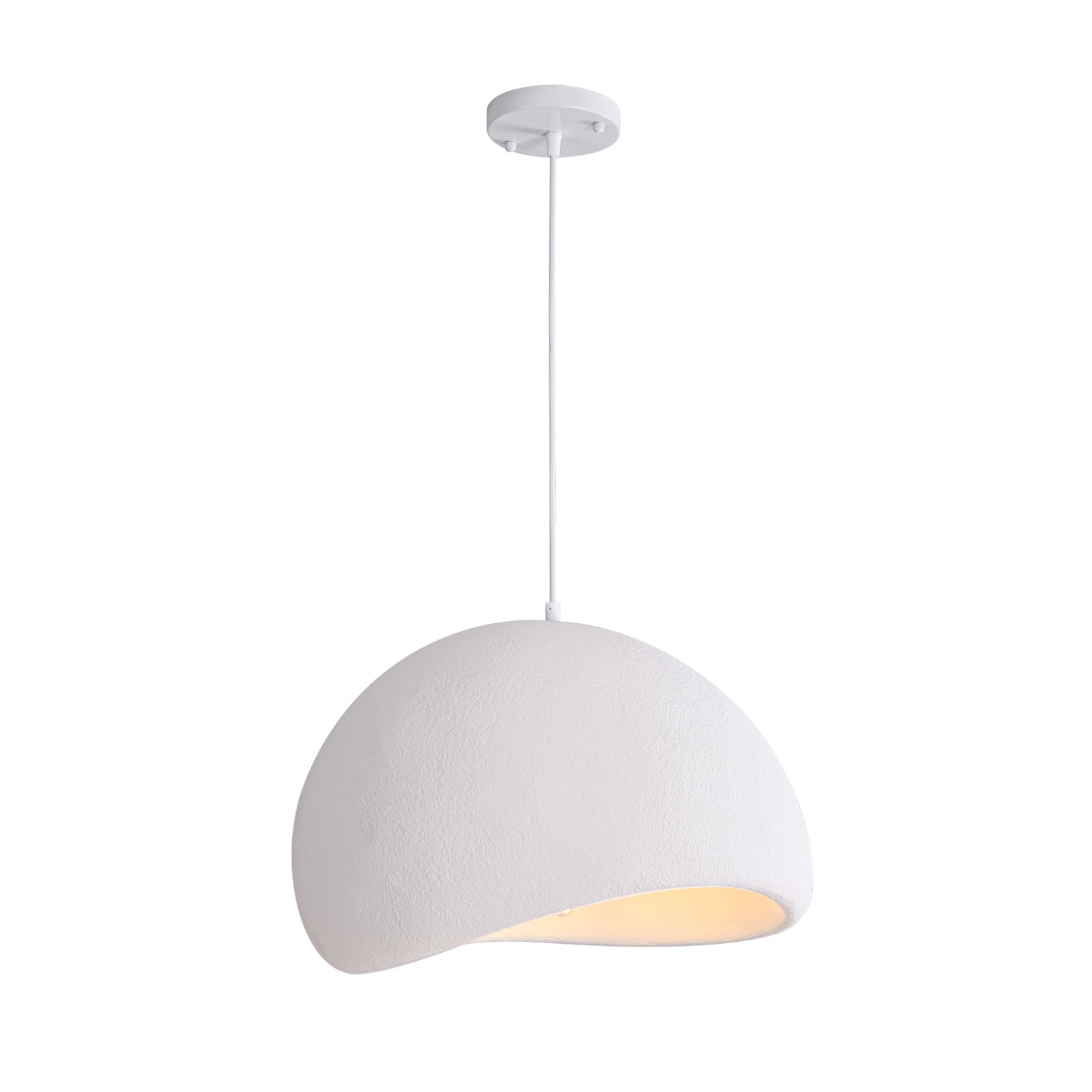 Jimyah 1- Light White Polystyrene Unique/Statement Modern Pendant, 55" H x 15.74" W x 12" D