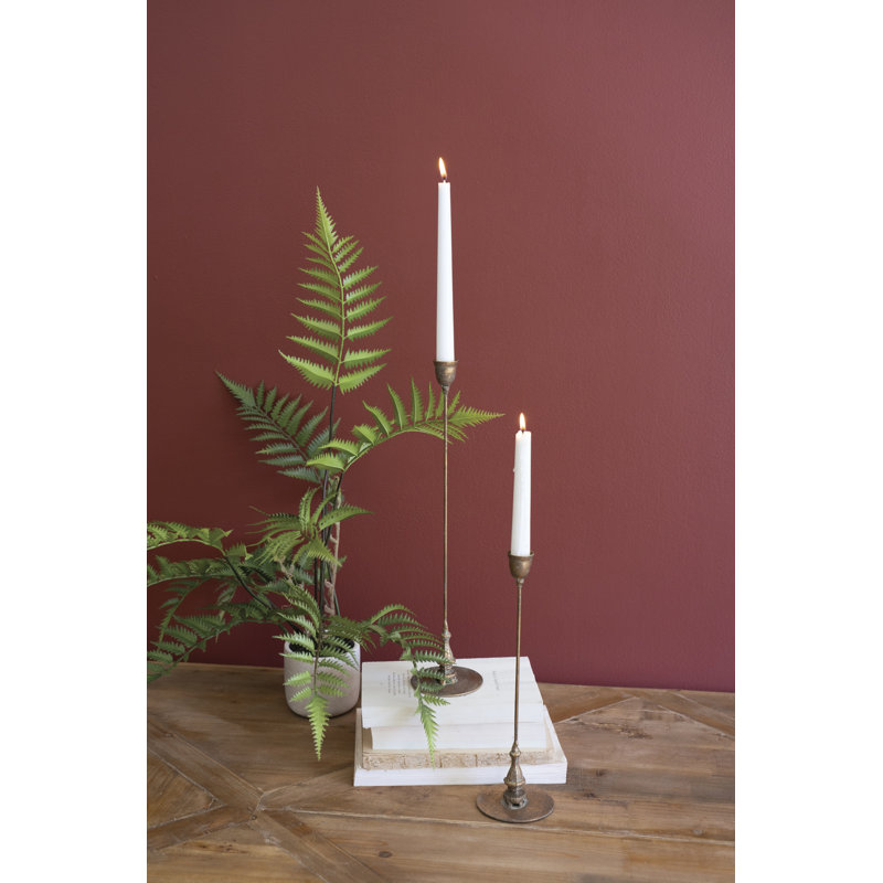  Decorative Tall Brass Candle Holders – Set of Two
