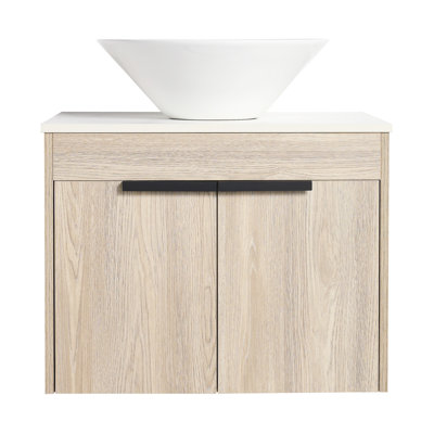 Meuble-lavabo moderne de 24 po avec lavabo en céramique et conception murale