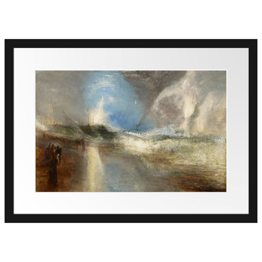 William Turner - Rockets And Blue Lightsclose At Hand - Im Bilderrahmen Mit Galerie-Passepartout