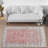 Chic and Elegant Non-Woven Printed Rug with Intricate Floral Motifs Perfect for Enhancing Your Living Room or Bedroom Decor-128679220