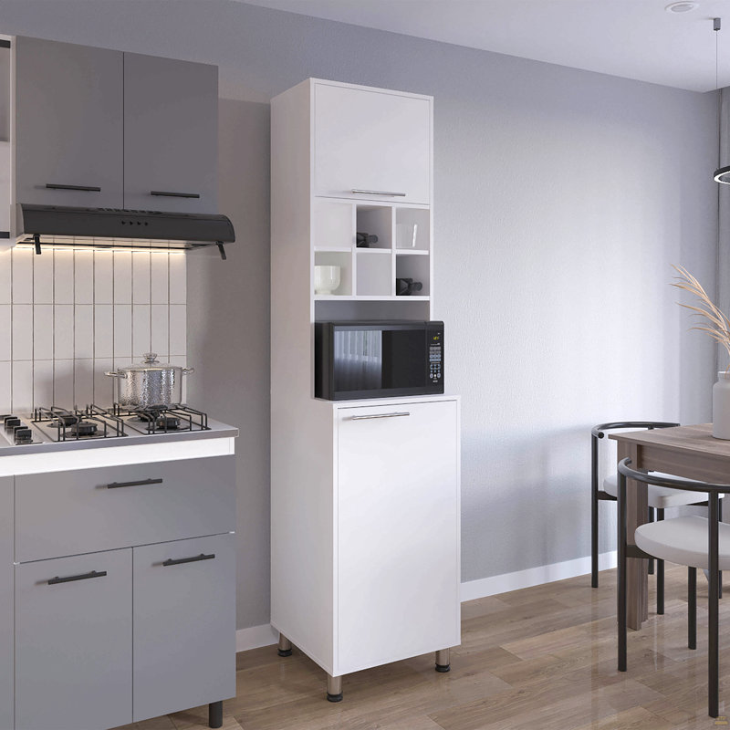 Garde-manger, 2 portes, 4 pieds, 8 tablettes