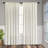 Natural Linen Back Strap Curtains 84" Length for Living Room 2 Panel Pocket Drape Curtains
