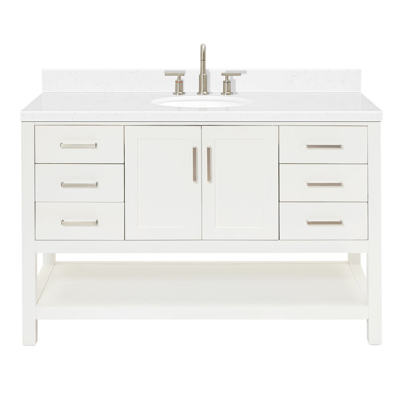 ARIEL Magnolia 54 Single Bathroom Vanity with Top, Oval, White