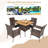 Akyrie 4 - Person Acacia Wicker Patio Dining Set with Square Table , Cushions Included