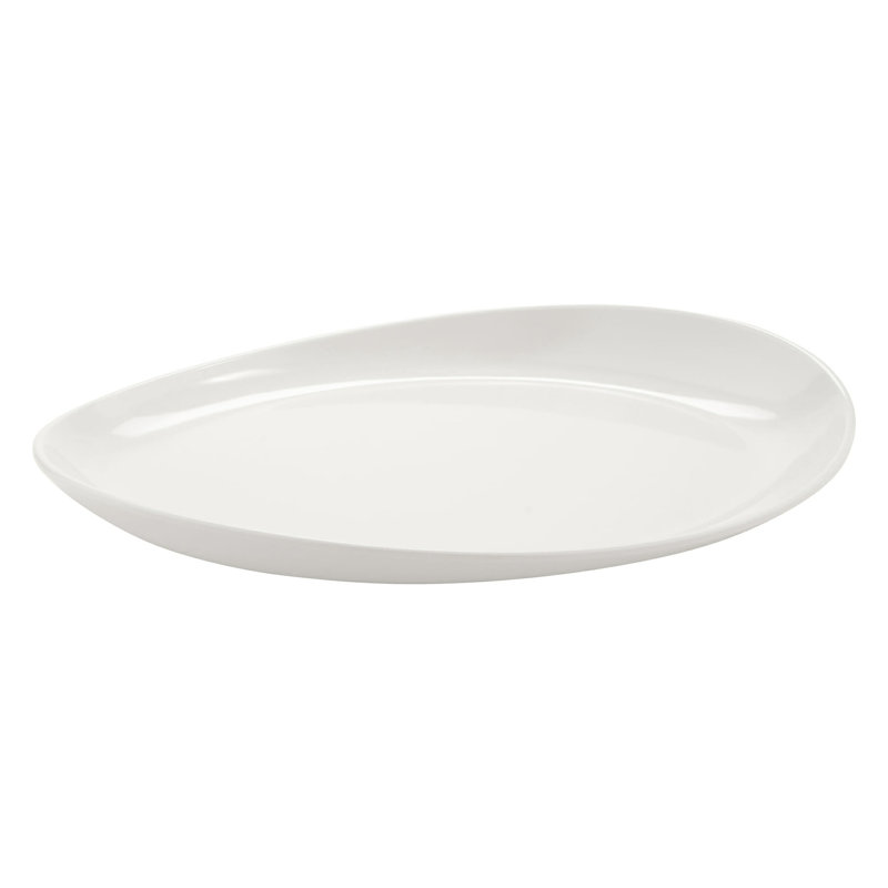 Le GE Plateau ovale en mélamine, Blanc américain, 16 po x 9 po