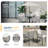 5-Piece All Weather Twisted Rattan Wicker Patio Dining Table Set  With Umbrella Hole And Light Gray Cushions-879915142