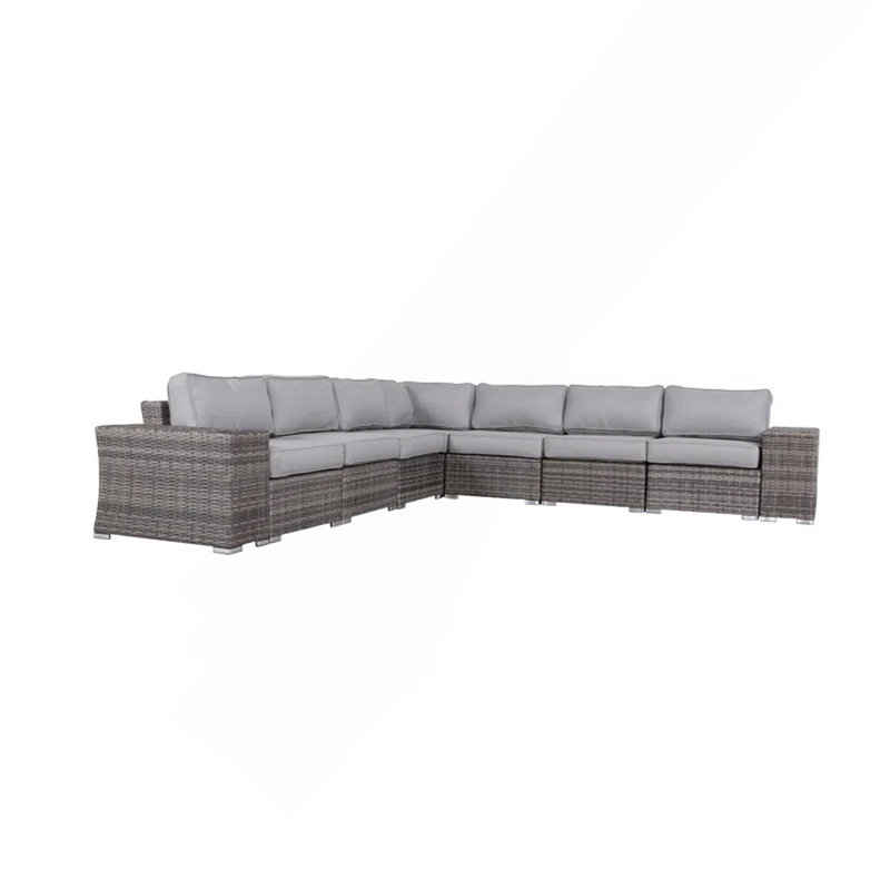 Fully Assembled Outdoor Wicker Patio Sofa - Quick Setup Pre-Assembled Patio Furniture, Gray