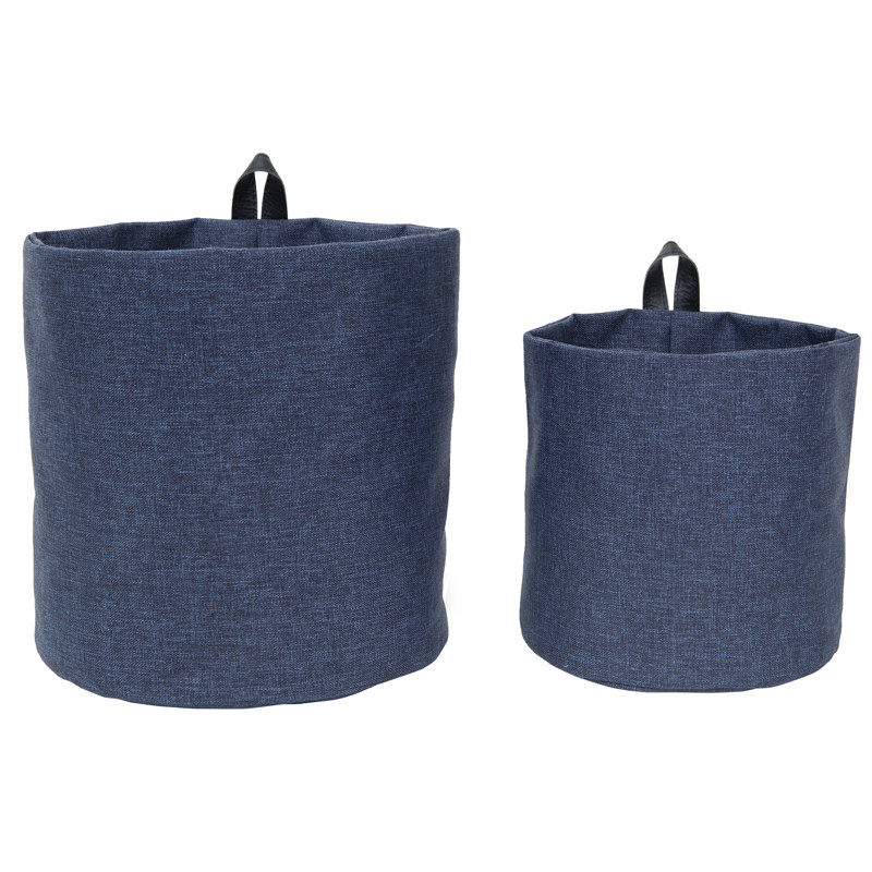 Bigso Large Soft Hang Around Hanging Storage Basket, Blue, 0.1" H x 6.7" W x 8.7" D