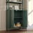 77" Tall Bookshelf with Cabinet, Freestanding Storage Cabinet with Solid Wood Legs, Retro Bookcase-1315302444