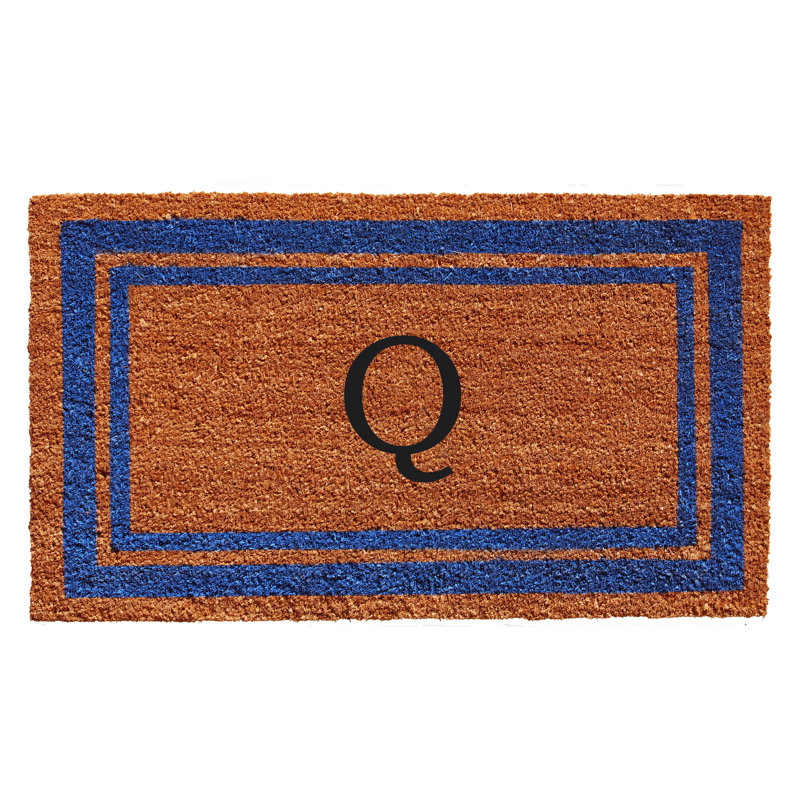 Tapis d'entrée antidérapant Stortz, Bleu / Brun, Q, Rectangle 1 pi 6 po x 2 pi 6 po