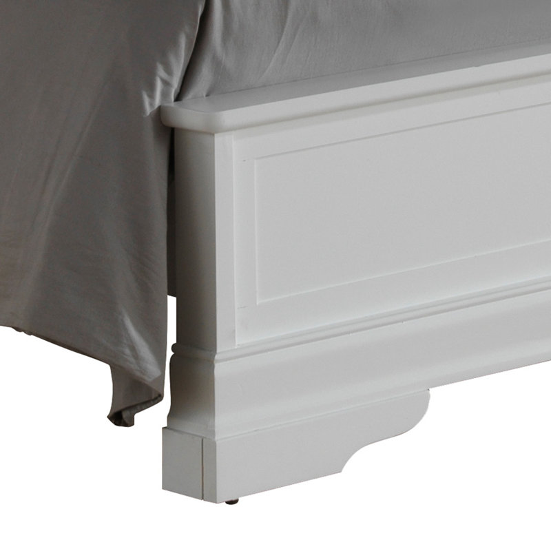 Lit traditionnel en bois, Lit simple, Blanc