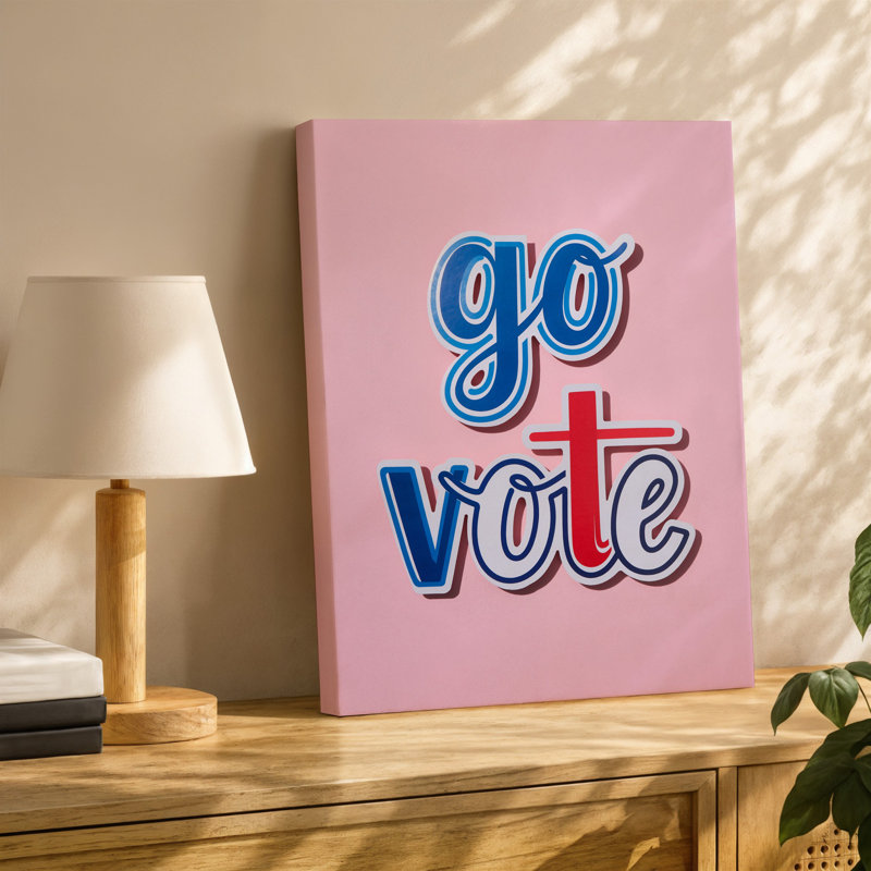 Toile, "Design a Vibrant", impression sur toile avec "The go go" dans une typographie moderne ludique, H 9 po x l 12 po