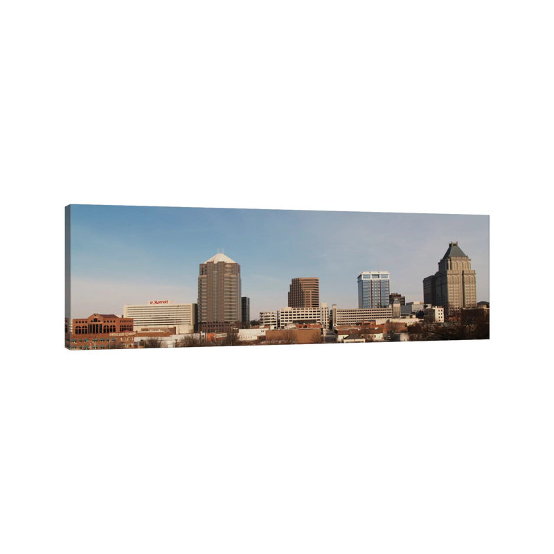 Greensbooro Panoramic Skyline Cityscape - Wrapped Canvas Panoramic Print, 30.48 cm H x 91.44 cm W x 3.175 cm D