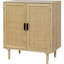 Buffet Buffet, Buffet de rangement de cuisine avec portes en rotin, Buffet à liqueur, Salle à manger, Couloir, Console, Armoire d'appoint, 31,5 po x 15,8 po x 34,6 po, naturel