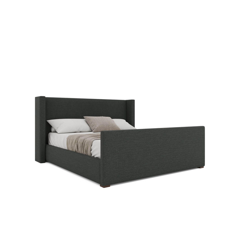 Lit bas Aylet Luxe, Gris anthracite, Grand