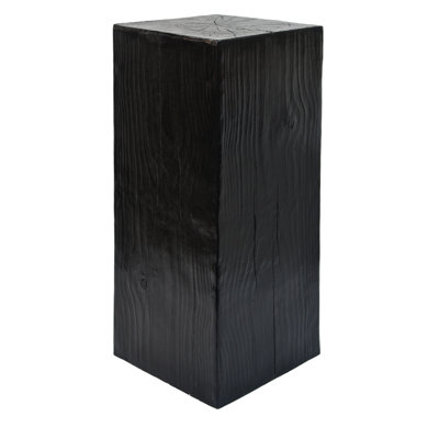 Black Wood-look End Table, 33.7" Tall, Indoor Outdoor Decor, Modern Design For Different Spaces, Mixable With Other Tables Mix And Match Function, Decorative Piece