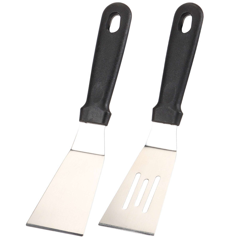 Ensemble de 2 petites spatules en acier inoxydable à fente pour la cuisine