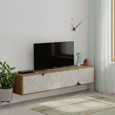 Spark TV Unit Wall-Mounted Storage for TVs Up to 78 Inches Contemporary Design