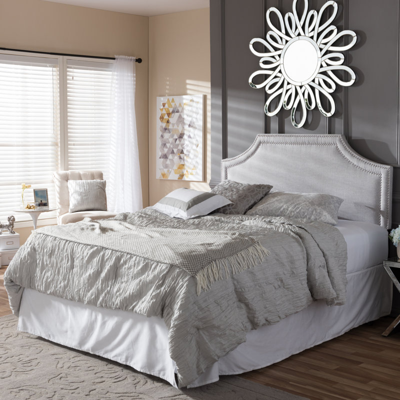 Meichele Upholstered Headboard, Full, Grayish Beige