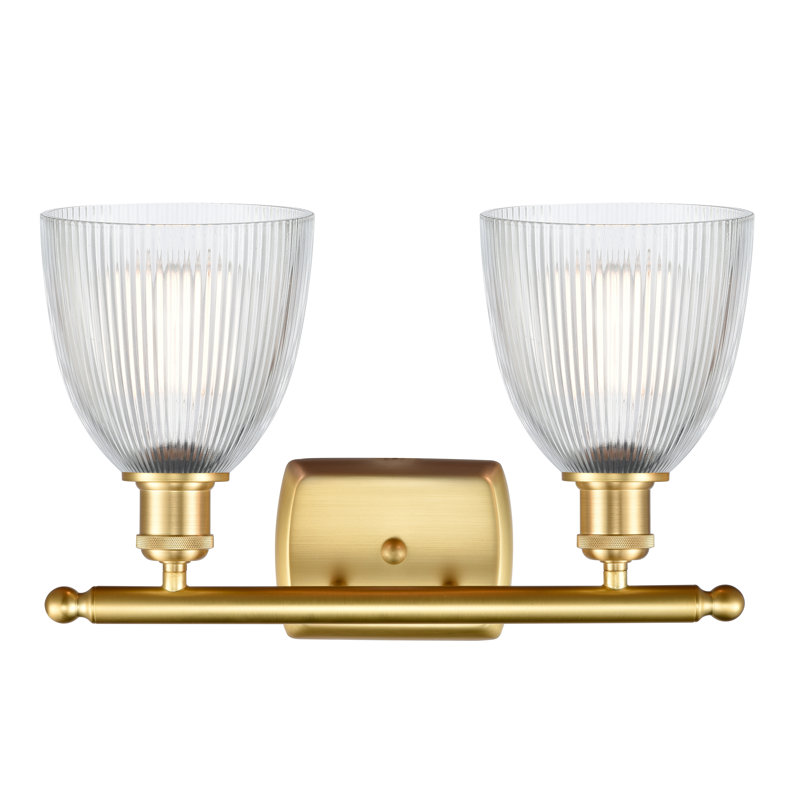 Éclairage pour salle de bain 2 lumières Asdsit, Transparent, Blanc / chrome poli, Ampoule non incluse